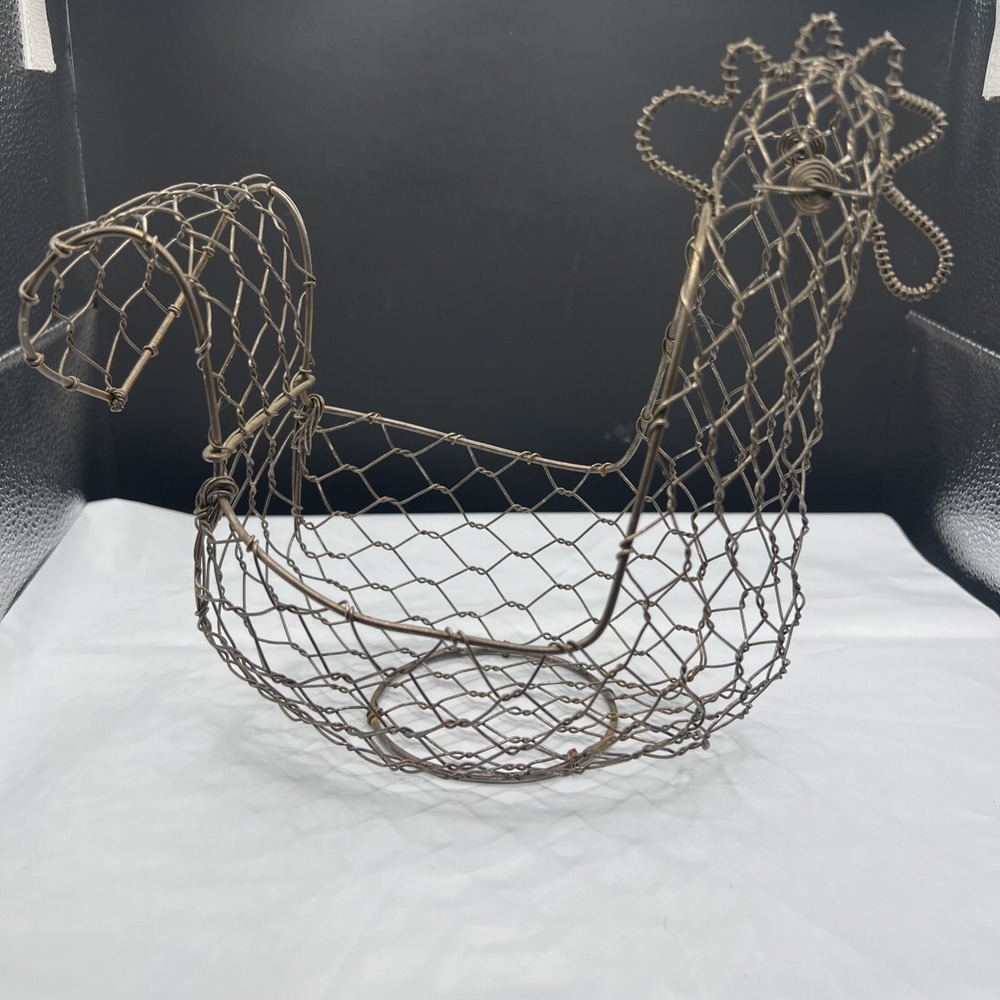 KitchenCraft Wire Hen Egg Basket Chicken Shaped Shabby Chic Farmhouse Countertop